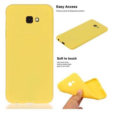 Soft Matte Silicone Phone Cover for Samsung Galaxy J4 Plus(6.0 inch) - Yellow
