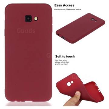 Soft Matte Silicone Phone Cover for Samsung Galaxy J4 Plus(6.0 inch) - Wine Red
