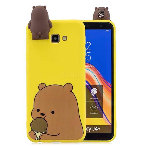 Brown Bear Soft 3D Climbing Doll Stand Soft Case for Samsung Galaxy J4 Plus(6.0 inch)