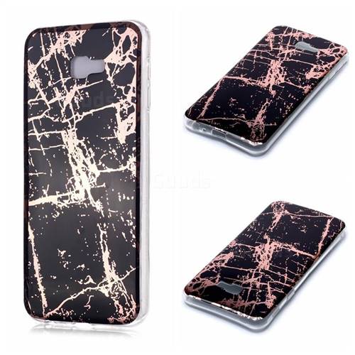 Black Galvanized Rose Gold Marble Phone Back Cover for Samsung Galaxy J4 Plus(6.0 inch)