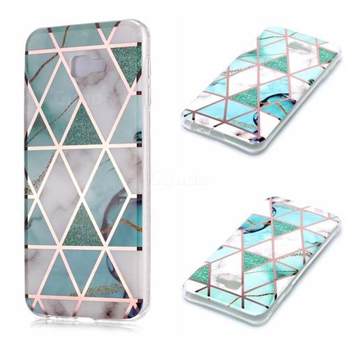 Green White Galvanized Rose Gold Marble Phone Back Cover for Samsung Galaxy J4 Plus(6.0 inch)