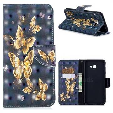 Silver Golden Butterfly 3D Painted Leather Wallet Phone Case for Samsung Galaxy J4 Plus(6.0 inch)
