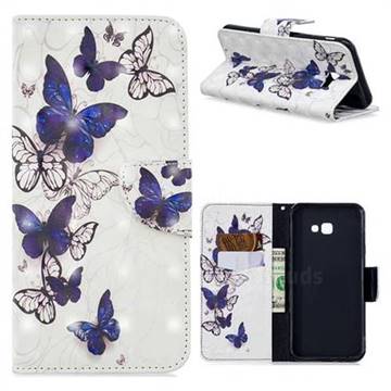 Flying Butterflies 3D Painted Leather Wallet Phone Case for Samsung Galaxy J4 Plus(6.0 inch)