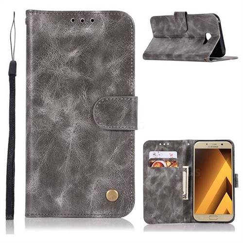 Luxury Retro Leather Wallet Case for Samsung Galaxy J4 Plus(6.0 inch) - Gray