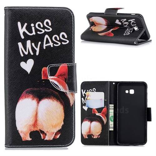 Lovely Pig Ass Leather Wallet Case for Samsung Galaxy J4 Plus(6.0 inch)