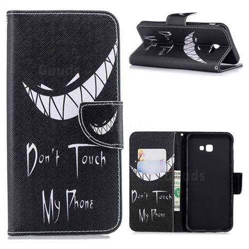 Crooked Grin Leather Wallet Case for Samsung Galaxy J4 Plus(6.0 inch)