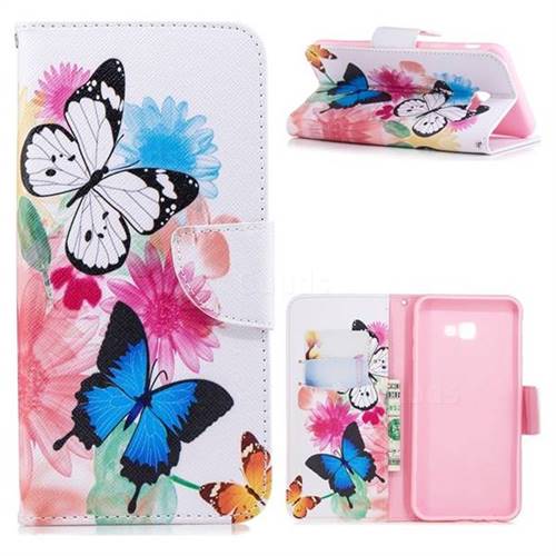 Vivid Flying Butterflies Leather Wallet Case for Samsung Galaxy J4 Plus(6.0 inch)