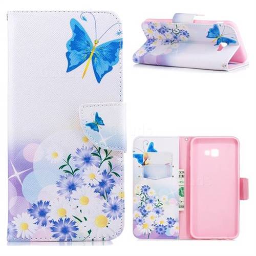 Butterflies Flowers Leather Wallet Case for Samsung Galaxy J4 Plus(6.0 inch)