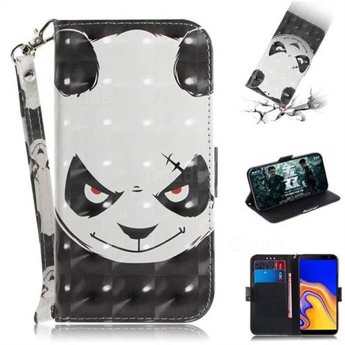 Angry Bear 3D Painted Leather Wallet Phone Case for Samsung Galaxy J4 Plus(6.0 inch)
