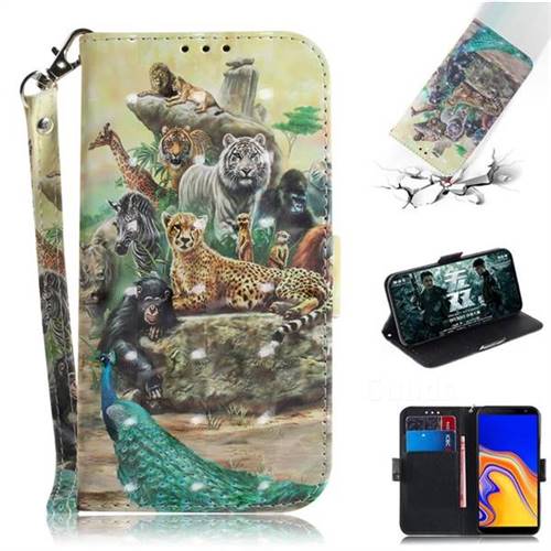 Beast Zoo 3D Painted Leather Wallet Phone Case for Samsung Galaxy J4 Plus(6.0 inch)