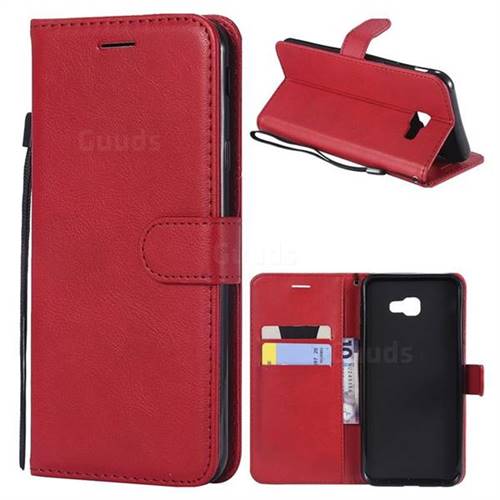Retro Greek Classic Smooth PU Leather Wallet Phone Case for Samsung Galaxy J4 Plus(6.0 inch) - Red