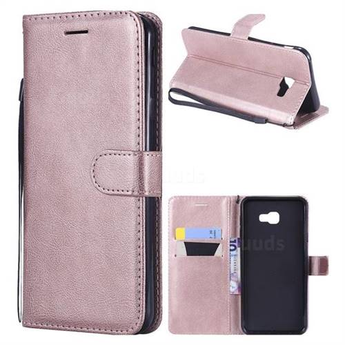 Retro Greek Classic Smooth PU Leather Wallet Phone Case for Samsung Galaxy J4 Plus(6.0 inch) - Rose Gold