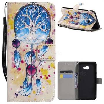 Blue Dream Catcher 3D Painted Leather Wallet Case for Samsung Galaxy J4 Plus(6.0 inch)