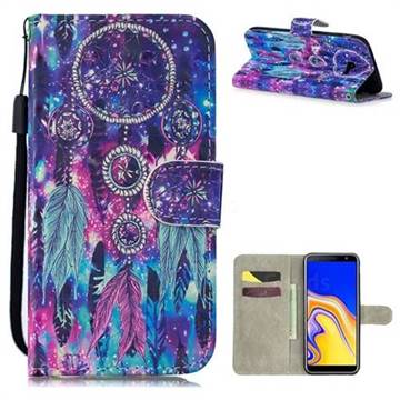 Star Wind Chimes 3D Painted Leather Wallet Phone Case for Samsung Galaxy J4 Plus(6.0 inch)