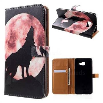 Moon Wolf Leather Wallet Case for Samsung Galaxy J4 Plus(6.0 inch)