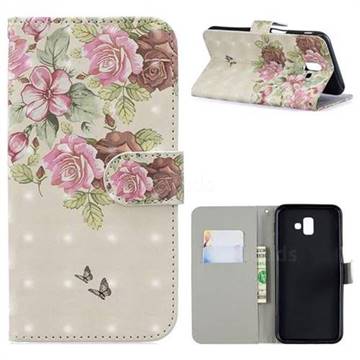 Beauty Rose 3D Painted Leather Phone Wallet Case for Samsung Galaxy J4 Plus(6.0 inch)