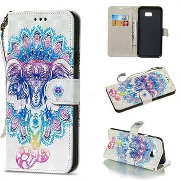 Colorful Elephant 3D Painted Leather Wallet Phone Case for Samsung Galaxy J4 Plus(6.0 inch)
