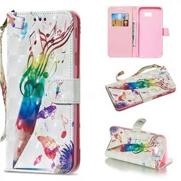 Music Pen 3D Painted Leather Wallet Phone Case for Samsung Galaxy J4 Plus(6.0 inch)