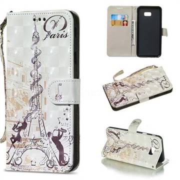 Tower Couple 3D Painted Leather Wallet Phone Case for Samsung Galaxy J4 Plus(6.0 inch)