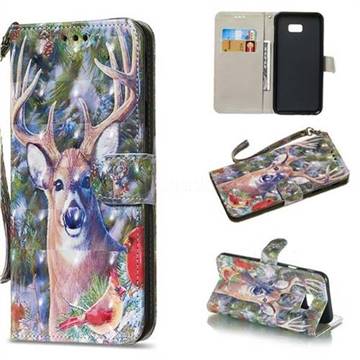 Elk Deer 3D Painted Leather Wallet Phone Case for Samsung Galaxy J4 Plus(6.0 inch)