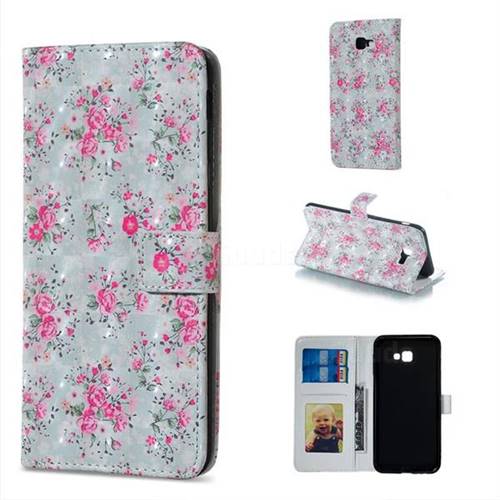 Roses Flower 3D Painted Leather Phone Wallet Case for Samsung Galaxy J4 Plus(6.0 inch)