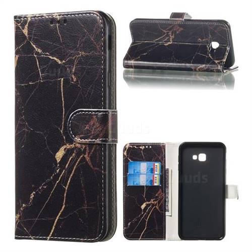 Black Gold Marble PU Leather Wallet Case for Samsung Galaxy J4 Plus(6.0 inch)