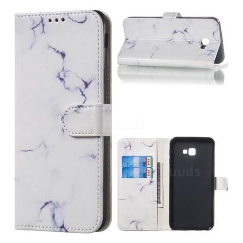 Soft White Marble PU Leather Wallet Case for Samsung Galaxy J4 Plus(6.0 inch)