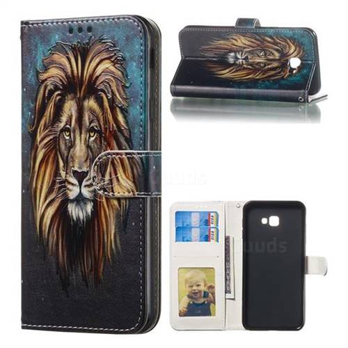 Ice Lion 3D Relief Oil PU Leather Wallet Case for Samsung Galaxy J4 Plus(6.0 inch)