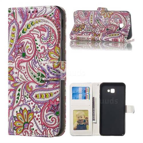 Pepper Flowers 3D Relief Oil PU Leather Wallet Case for Samsung Galaxy J4 Plus(6.0 inch)