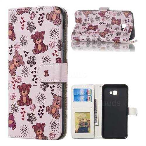 Cute Bear 3D Relief Oil PU Leather Wallet Case for Samsung Galaxy J4 Plus(6.0 inch)