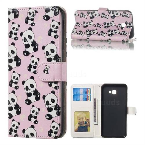 Cute Panda 3D Relief Oil PU Leather Wallet Case for Samsung Galaxy J4 Plus(6.0 inch)