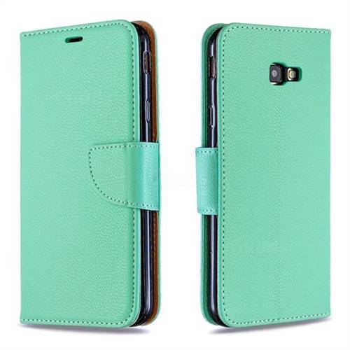 Classic Luxury Litchi Leather Phone Wallet Case for Samsung Galaxy J4 Plus(6.0 inch) - Green