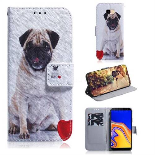 Pug Dog PU Leather Wallet Case for Samsung Galaxy J4 Plus(6.0 inch)