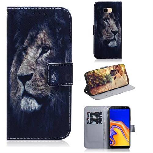 Lion Face PU Leather Wallet Case for Samsung Galaxy J4 Plus(6.0 inch)
