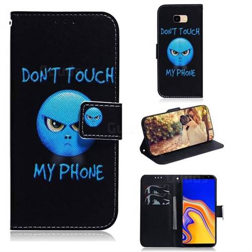 Not Touch My Phone PU Leather Wallet Case for Samsung Galaxy J4 Plus(6.0 inch)