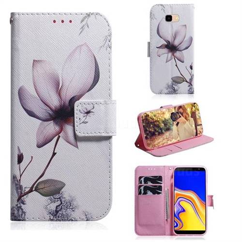 Magnolia Flower PU Leather Wallet Case for Samsung Galaxy J4 Plus(6.0 inch)