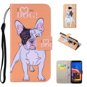 Love Dog PU Leather Wallet Phone Case Cover for Samsung Galaxy J4 Plus(6.0 inch)