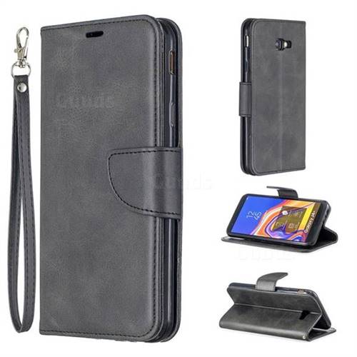 Classic Sheepskin PU Leather Phone Wallet Case for Samsung Galaxy J4 Plus(6.0 inch) - Black