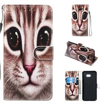 Coffe Cat Smooth Leather Phone Wallet Case for Samsung Galaxy J4 Plus(6.0 inch)
