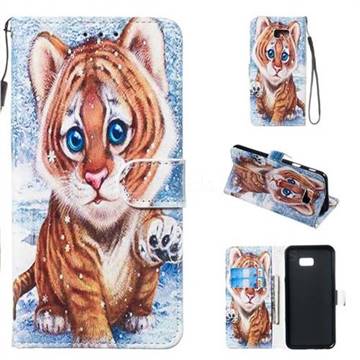 Baby Tiger Smooth Leather Phone Wallet Case for Samsung Galaxy J4 Plus(6.0 inch)
