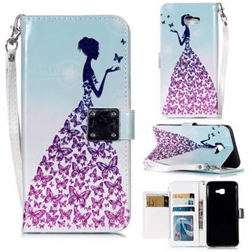 Butterfly Princess 3D Shiny Dazzle Smooth PU Leather Wallet Case for Samsung Galaxy J4 Plus(6.0 inch)