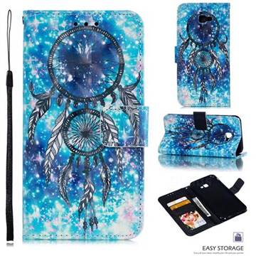 Blue Wind Chime 3D Painted Leather Phone Wallet Case for Samsung Galaxy J4 Plus(6.0 inch)
