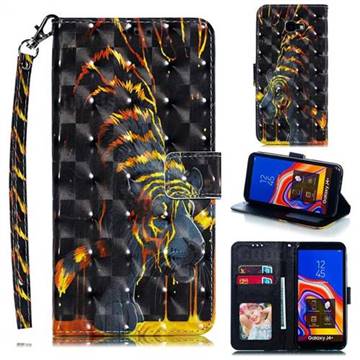 Tiger Totem 3D Painted Leather Phone Wallet Case for Samsung Galaxy J4 Plus(6.0 inch)