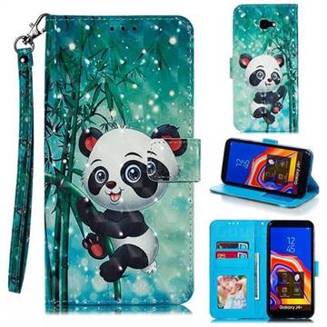 Cute Panda 3D Painted Leather Phone Wallet Case for Samsung Galaxy J4 Plus(6.0 inch)