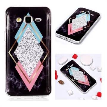 Black Diamond Soft TPU Marble Pattern Phone Case for Samsung Galaxy J5 2015 J500