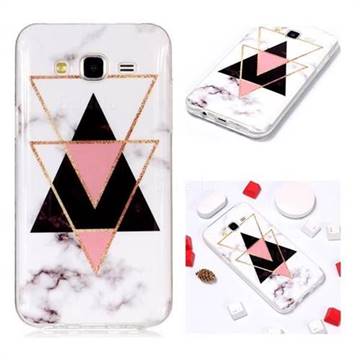 Inverted Triangle Black Soft TPU Marble Pattern Phone Case for Samsung Galaxy J5 2015 J500