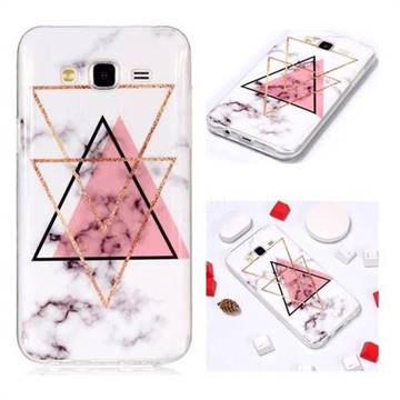 Inverted Triangle Powder Soft TPU Marble Pattern Phone Case for Samsung Galaxy J5 2015 J500