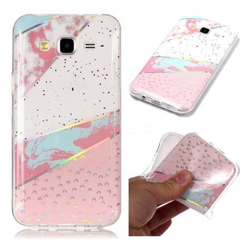 Matching Color Marble Pattern Bright Color Laser Soft TPU Case for Samsung Galaxy J5 2015 J500