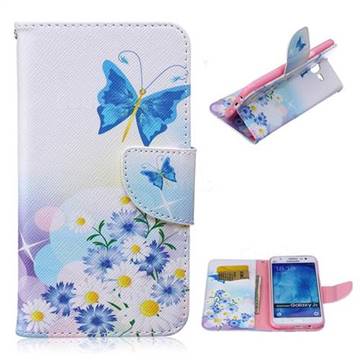 Butterflies Flowers Leather Wallet Case for Samsung Galaxy J5 J500F J500G J500M