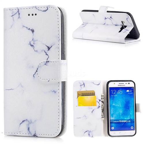 Soft White Marble PU Leather Wallet Case for Samsung Galaxy J5 2015 J500